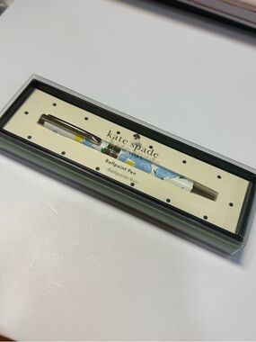 Kate Spade New York Sunshine Floral Ballpoint Pen Blue White NIB